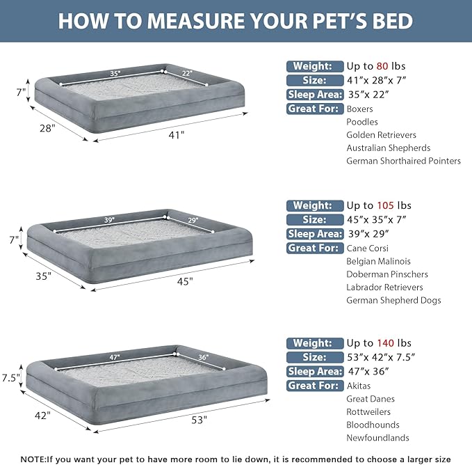 WNPETHOME Washable Dog Beds for Large Dogs, XL Dog Couch, Orthopedic Dog Sofa Bed with Removable & Waterproof Cover, Extra Large Dog Bed with Bolster Sides for Sleeping, Big Dog Couch Bed with Sides