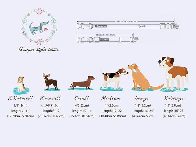 Unique Style Paws Pet Soft &Comfy Bowtie Dog Collar and Cat Collar Pet Gift for Dogs and Cats 6 Size and 7 Patterns