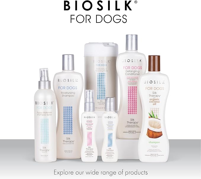 BioSilk Facial Brush with Silk Therapy for Dogs - Grooming Brush with Detailer Bristles for Hard to Reach Areas on Dog Faces