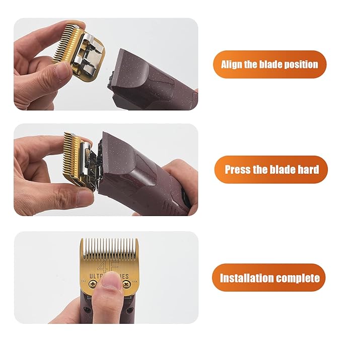 #4FC Clipper Blade Dog Grooming Compatible with Andis Clippers Detachable Carbon Steel Sharp Also Compatible with Wahl/Oster Dog Clippers