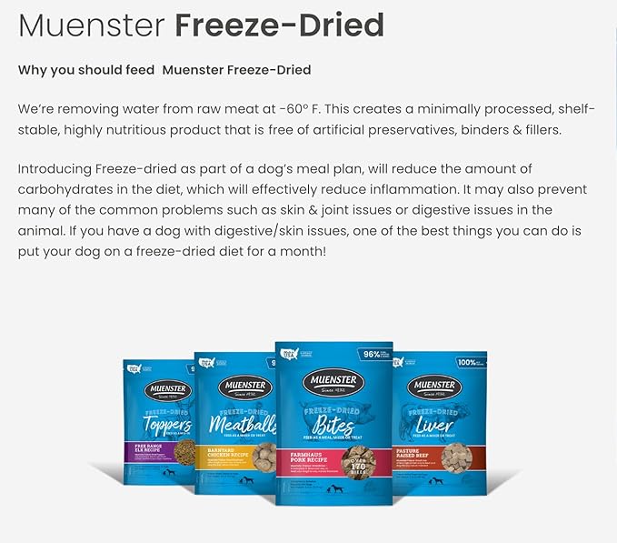 Muenster Freeze-Dried Meatballs Barnyard Chicken Recipe, 4 oz Package