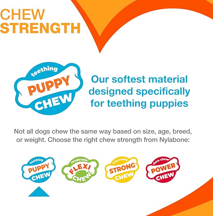 Nylabone Puppy Teething & Soothing Flexible Chew Toy Chicken Pink X-Small/Petite - Up to 15 lbs. (1 Count)