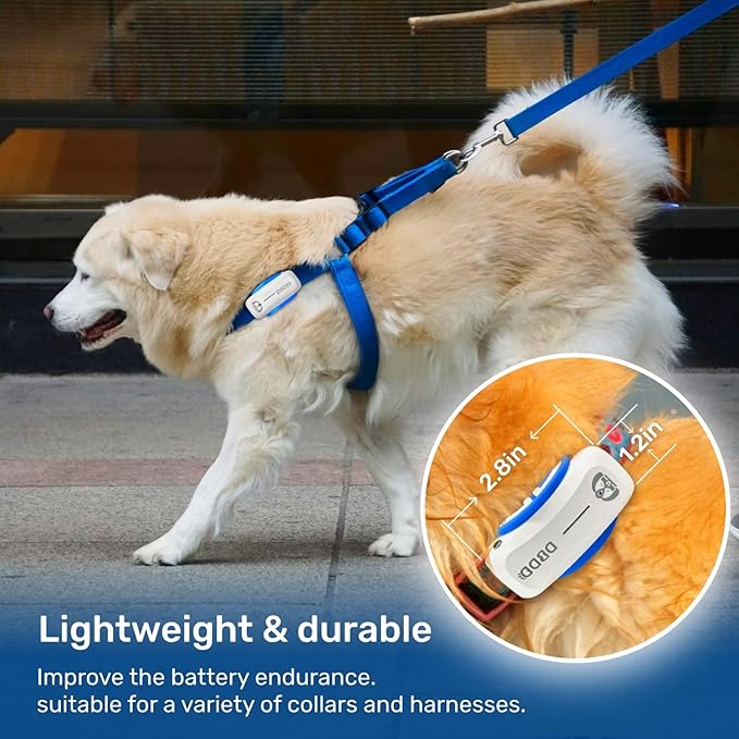 AI GPS Tracker for Dogs (30lbs+), Real Time Location and AI Vet Health Management, Electronic Fence, Waterproof, iOS and Android Universal(White)