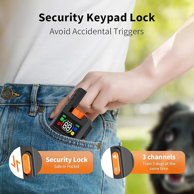Shock Collar for Dogs, 3300FT Dog Training Collar, for Small, Medium and Large Dogs, 4 Training Modes, Dog Shock Collar with Remote Control, Rechargeable and Waterproof, E Collar for Dogs
