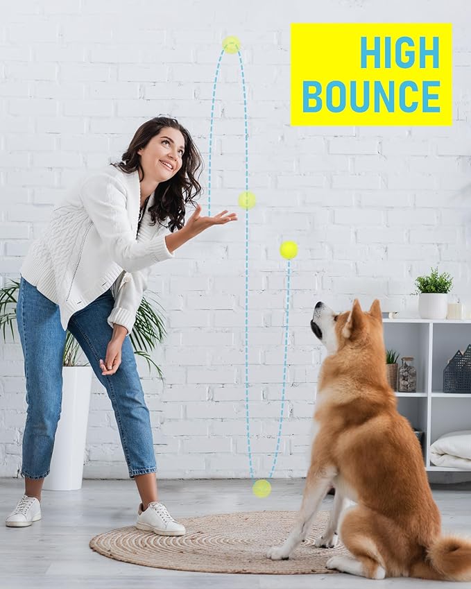 PrimePets Toys for Dogs, 2.5 Inch Dog Toys, Interactive Pet Dog Toy Balls for Medium, Large Dogs,Tennis Balls for Dogs