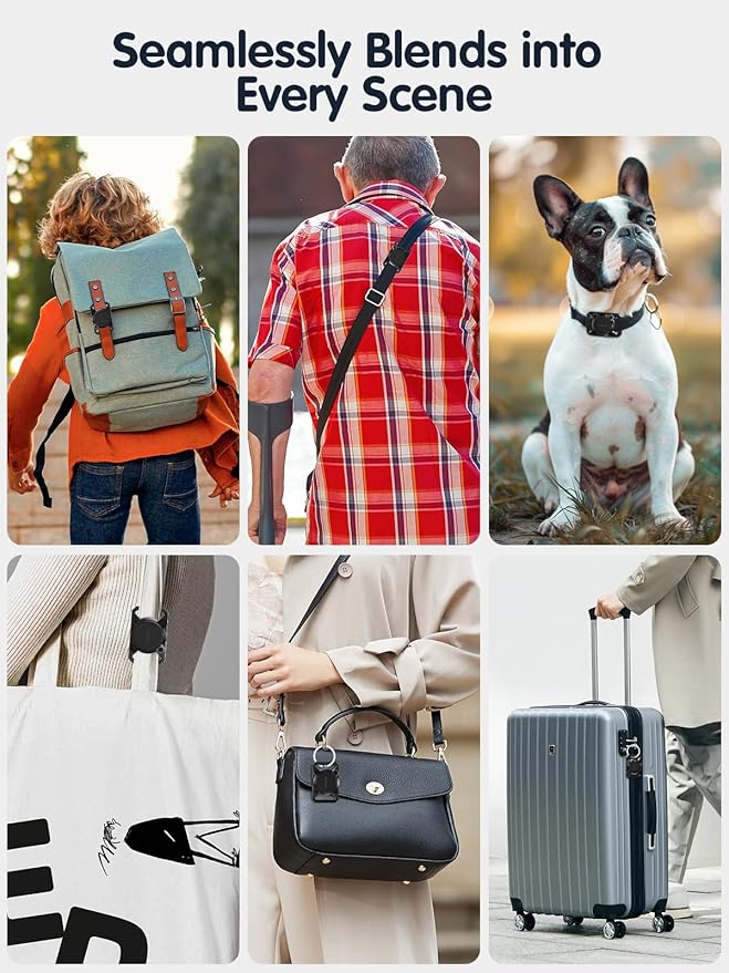 TopMade Smart Pet Tracker with Collar Holder, Cat Dog Tracker Compatible with Apple Find My, Anti-Lost Device Find Tag for Dogs, Cats, Pets, Luggage, Bag Straps, Not a GPS Tracker, Gunmetal