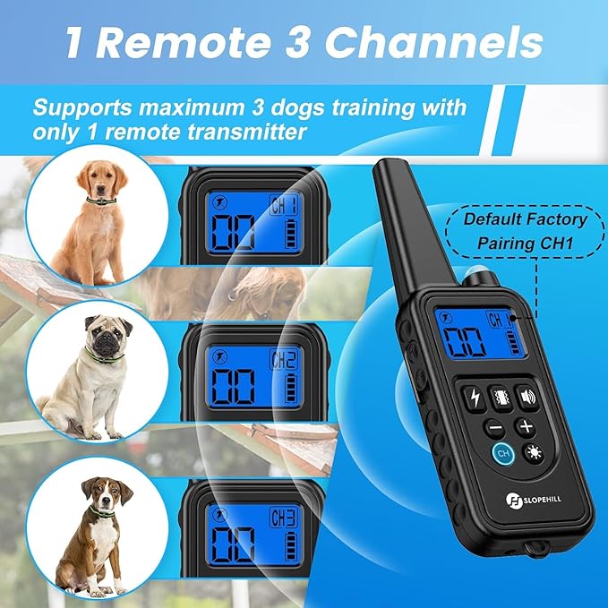 Dog Training Collar with Remote, Electronic Dog Shock Collar with Beep, Vibration, Shock, Light and Keypad Lock Mode, Electric Dog Collar Set for Small Medium Large Dogs (Black Green)