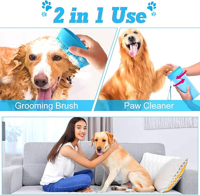 Paw Cleaner and Foot Washer for Large and Extra Large Dog Breeds - Efficient Dog Foot Cleaner with Container