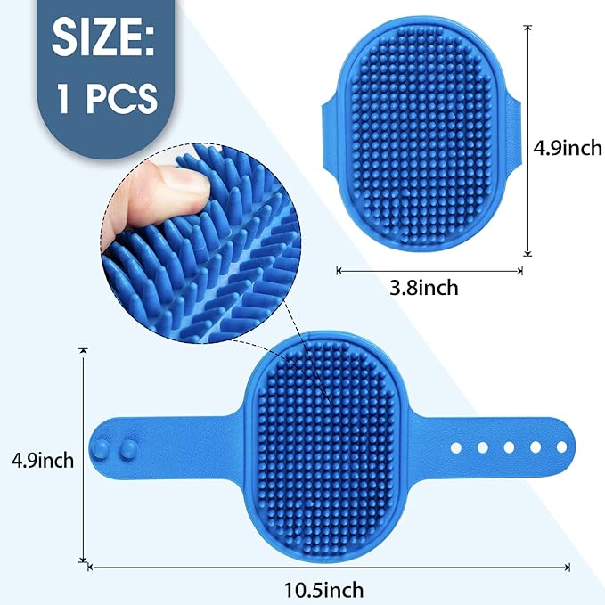 Dog Bath Brush Dog Grooming Brush, Lilpep Pet Shampoo Bath Brush Soothing Massage Rubber Comb with Adjustable Ring Handle for Long Short Haired Dogs and Cats
