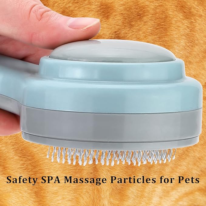 itPlus Pet Grooming Self-Cleaning Hair Brush for Dogs & Cats, Indoor Cats Slicker Brush, Short & Long Hair, Shedding & Undercoat Removal Tool for Kittens & Cats, Blue