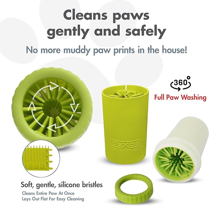 Dexas MudBuster Portable Dog Paw Cleaner, Medium, Green, PW710383
