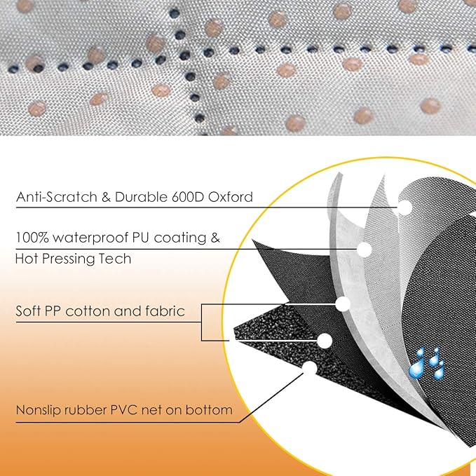 Honest Bench Dog Car Seat Covers with Side Flap,Dog seat Cover for Cars, Trucks, and Suv's - Waterproof & Nonslip Pet Seat Cover for Backseat(Gray 61" W x 51" L)