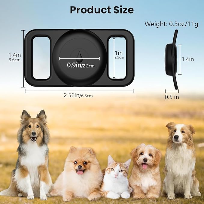 Airtag Dog Collar Holder 2 Pack Waterproof Airtag Holder for Dog Cat Collars Silicone Full Body Covered Airtag Case GPS Track Your Pet Durable & Lightweight Airtag Collar Holder