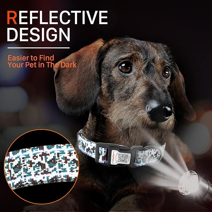 Reflective Dog Collars for Puppy Soft Nylon Military Green Sized XS