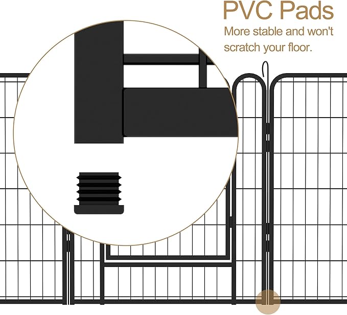 KEIKI 12 Panels 31.7" H Heavy Duty Metal Playpen with Door for Dog Fence,Pet Exercise Pen Versatile Shape for Outdoor Indoor