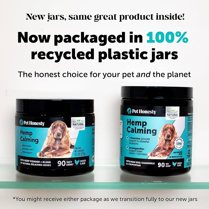 Pet Honesty Hemp Calming Chews for Dogs - Dog Anxiety Relief, Dog Calming Treats with Hemp + Valerian Root, Melatonin for Dogs - Helps Aid with Thunder, Fireworks, Chewing & Barking (Beef Liver 90 ct)