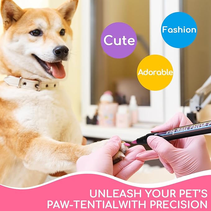 Dog Nail Polish, Dog Nail Polish Pens Quick Dry-12 Colors, Pet Nail Polish Set for Dogs, DIY Dogs Puppy Nails, Dog Safe Nail Polish Non Toxic, Odorless, Easy to Applyt