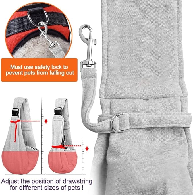 TOMKAS Dog Sling Carrier for Small Dogs pet Slings with Extra Pocket Storage Sling with Storage Pocket