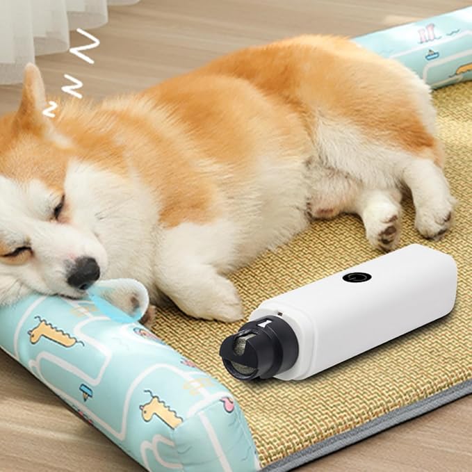 Dog Nail Clipper for Large Dogs - Silent Dog Nail Polisher with LED Light, Speed Sensor, Diamond Head and Dust Collector, 2-Speed Rechargeable - Small Dog Nail Polisher (Light Green)