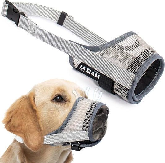 Coppthinktu Dog Muzzle, Soft Mesh Muzzle for Small Medium Large Dog Mouth Guard, Breathable Dog Muzzles to Prevent Biting Barking, Adjustable Dog Mouth Cover Muzzle for Dog Allow Panting Drinking