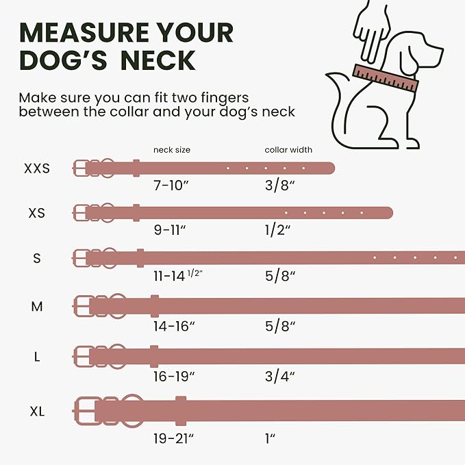 BRONZEDOG Rolled Leather Dog Collar with QR ID Tag Adjustable Soft Round Collars for Small Medium Large Dogs Puppy Cat (14" - 16" Neck Size, Blush)