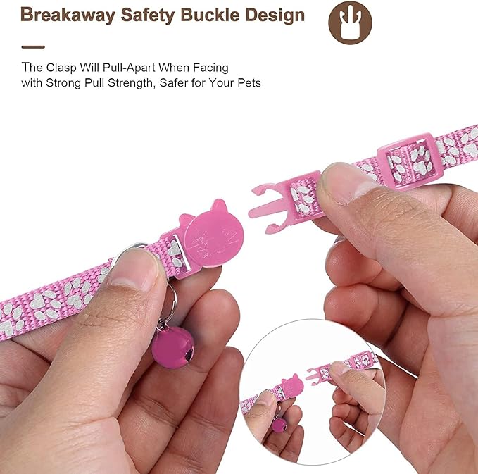 GPS Tracker for Cats, Mini GPS Pet Tracker with Collar, IPX8 Waterproof Cat Tracker Collar,No Monthly Fee,Work with Apple Find My(iOS Only),Smart Tracker for Pets(Pink)