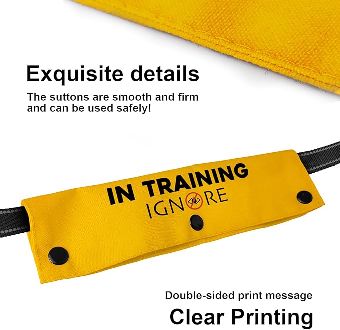 YROVWENQ in Training Ignore Funny Dog Leash Yellow Wrap for Dog Ropes with Ignore Sign (in Training Ignore Sleeve)