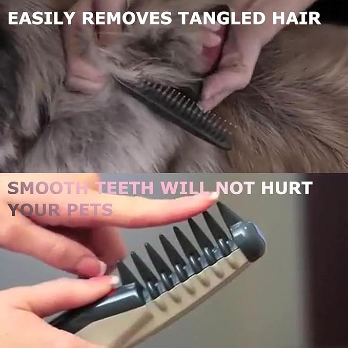 Cat Brush for Shedding - Electric Adjustable Dogs Comb, Comb and Trim 2-In-1 Pet Hair Removal Tool, Suitable for Detangling Tangled Hair on Cats and Dogs (3 Pcs)