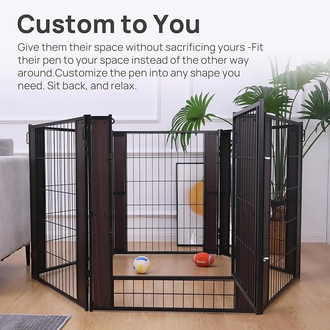 Heavy Duty Dog Playpen 32 Inch Height - Indoor Outdoor Pet Fence Enclosure for Medium and Small Dogs - Foldable Puppy Exercise Pen for Indoor and RV Camping or Yard