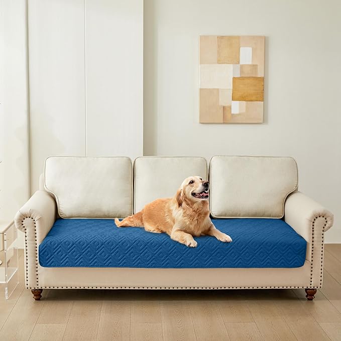 hyha Waterproof Dog Blanket, Soft Pet Bed Blankets, Waterproof Sofa Couch Cover for Dogs Washable, Reversible Pet Couch Covers for Sofa Furniture (30x70 Inch, Navy Blue/Blue)