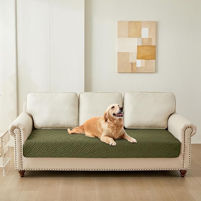 hyha Waterproof Dog Blanket, Soft Dog Bed Cover Pet Blankets, Waterproof Sofa Couch Cover for Dogs Washable, Reversible Pet Couch Covers for Sofa Furniture (30x70 Inch, Green/Navy Blue)
