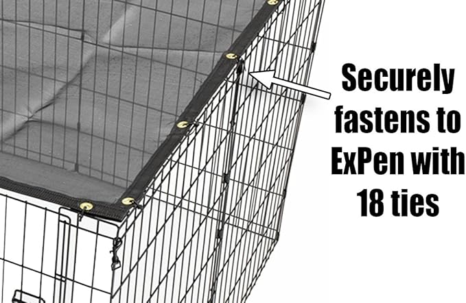 Exercise Pen Sun Screen | UV Resistant Sun Screen Blocks 80% of Sunlight & Fits Most Exercise Pen Brands, Includes All Hardware, Black