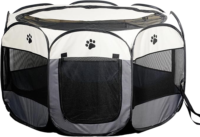 Portable Pet Playpen, Dog Playpen Foldable Pet Exercise Pen Tents Cat House Playground for Puppy Kitten Indoor Outdoor Travel Camping Use