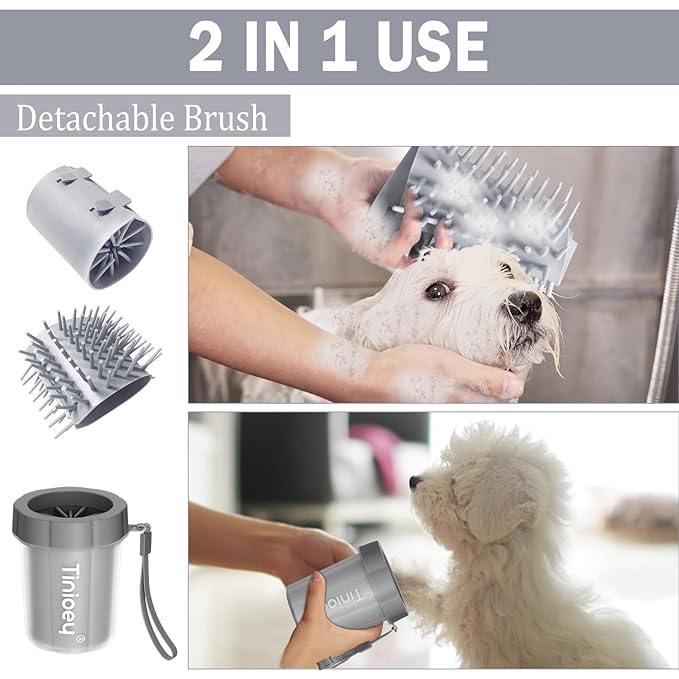 Paw Cleaner for Small Dogs with 3 Absorbent Towels - Muddy Paw Washer and Pet Foot Cleaner