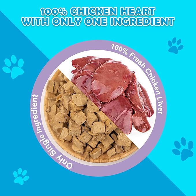 Chicken Liver Dog Treats - Freeze Dried Liver Treats Organic Single Ingredient All Natural Grain-Free Perfect for Training Topper or Snack(4.5oz)