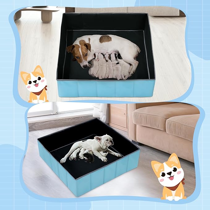 BALAPET Whelping Box for Dogs and Puppies,Foldable &Portable Whelping Pen, Puppy Playpen Dog Birthing Whelping Supplies