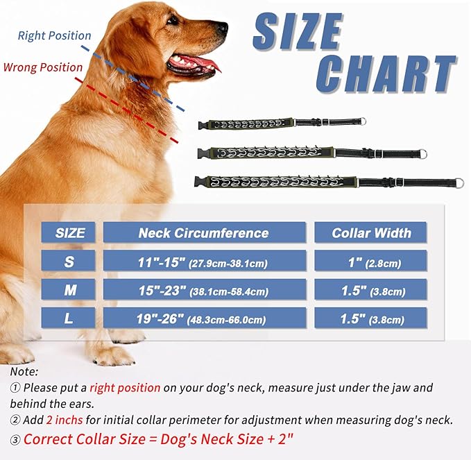 Martingale Collar for Dogs, Heavy Duty Nylon No Pull Dog Collar with Buckle, Adjustable Anti Pull Collar Reflective Slip Collar for Large Medium Small Dog Training Walking S Army Green