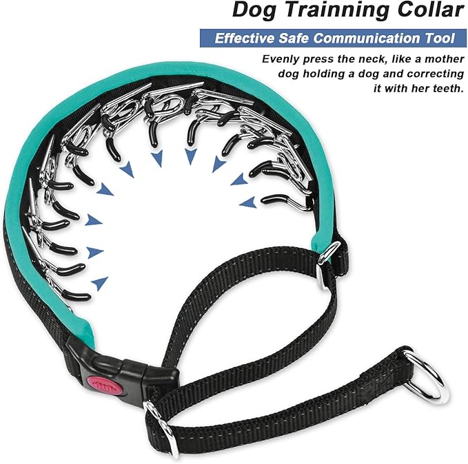 Martingale Collar for Dogs, Heavy Duty Nylon No Pull Dog Collar with Buckle, Adjustable Anti Pull Collar Reflective Slip Collar for Large Medium Small Dog Training Walking S Green