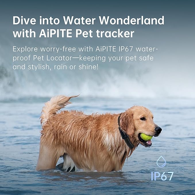 GPS Pet Tracker, Activity Monitor for Dog, Real-Time Location & Escape Alerts & Virtual Fences, No Monthly Fee & Support Multi User Co-Monitoring, Waterproof & Drop-Proof