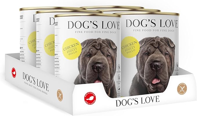 DOG'S LOVE Single Protein, Limited Ingredients, Ethically Sourced, Grain Free Wet Dog Food - Canned Soft Dog Food, Grain Free Dog Food for Your Dog - Premium Can Dog Food | 6 cans (14.1 Oz, Chicken)
