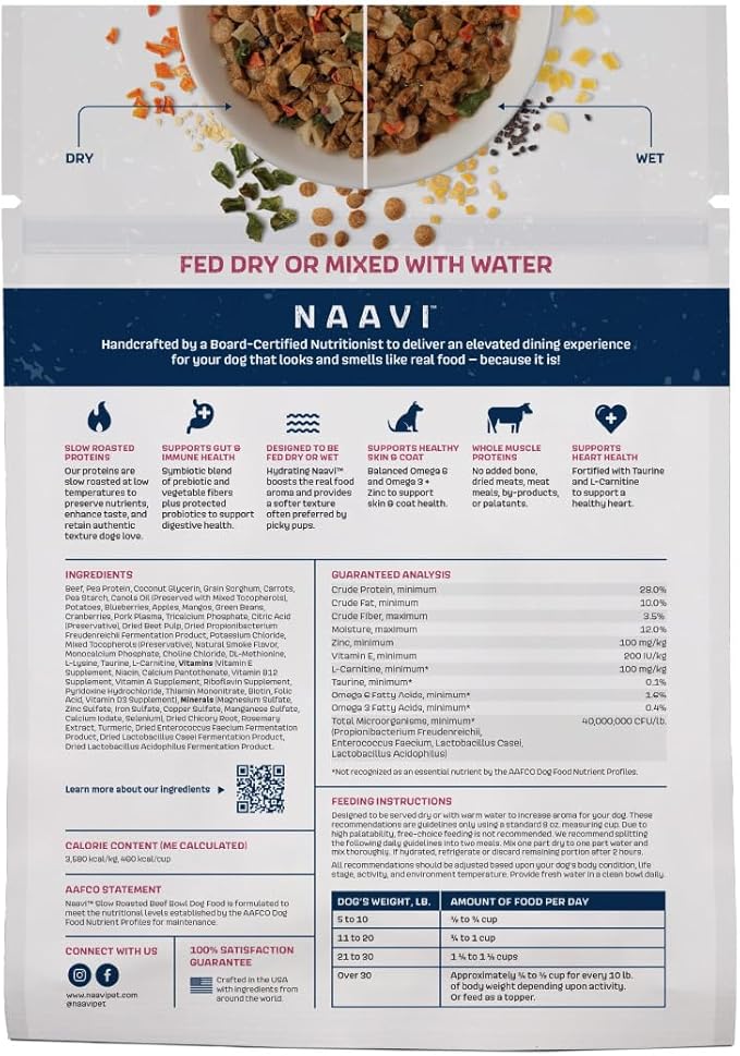 Slow Roasted Beef Bowl with Ancient Grains, Vegetables & Fruits, Premium Dog Food Topper for Adult Dogs - 6oz (2pack)