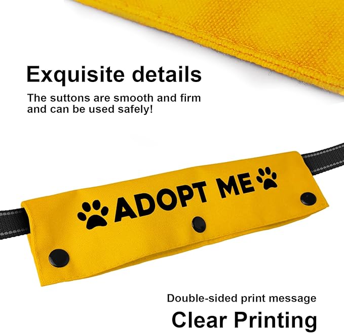 YROVWENQ Adopt Me Funny Dog Leash Sleeve Yellow Dog Leash Wrap Alert Hanging ID Patch Tag Pet Birthday Gift(Adopt Me-Sleeve)