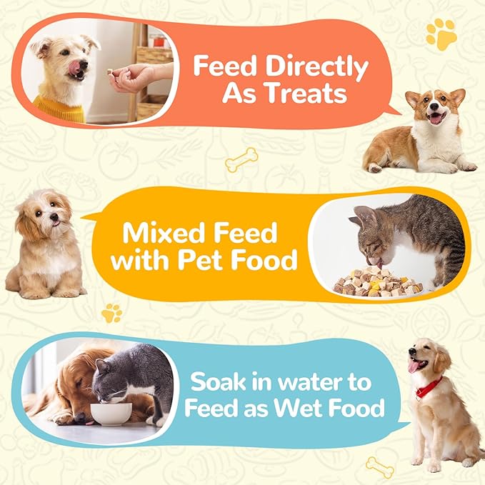 Freeze Dried Quail Egg Yolk Pet Treats, Freeze-Dried Pet Food for Dogs, Cats, Pure Fresh Ingredient, 9.2 oz, Rawhide Free, Gluten&Grain Free