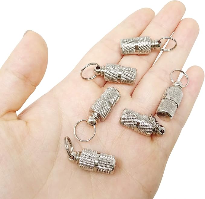 Honbay 6PCS Metal Personalized Dog Cat Tags Barrel Tube with Name Address Cell Phone Number Tags to Prevent The Loss