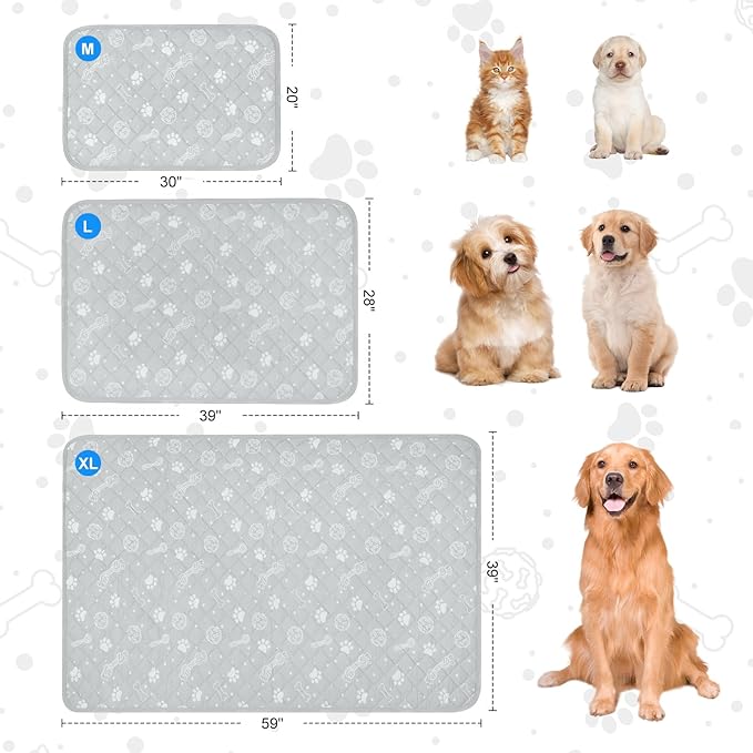 MH MYLUNE HOME Dog Cooling Mat, 20”x30” Cooling Pad for Dog/Cat Arc-Chill Cooling Fiber & Endothermic Color Changing Pet Cooling Mat for Dog Foldable & Washable Non-Toxic Summer Pet Blanket, Gray