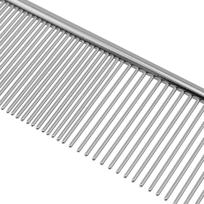 XGNG Stainless Steel Diffractive Comb Sparse and Dense Teeth Knotting Grooming Comb for Dogs and Cats Paper Feather Tool Origami