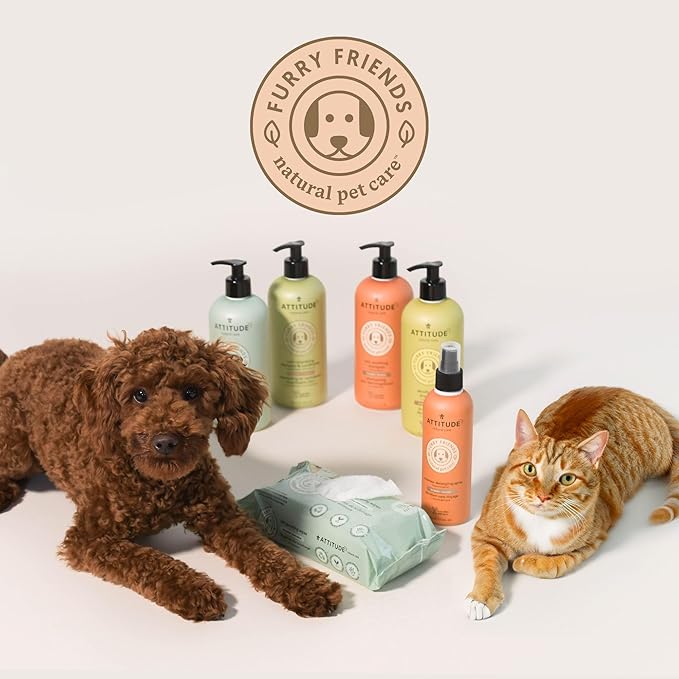 ATTITUDE Natural Itch Soothing Shampoo for Cat & Dog, Vegan and Cruelty Free, Grooming Products, Lavender, 16 Fl Oz (Pack of 6)
