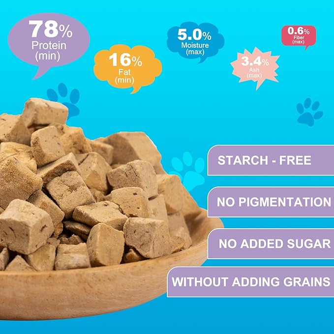 Chicken Liver Dog Treats - Freeze Dried Liver Treats Organic Single Ingredient All Natural Grain-Free Perfect for Training Topper or Snack(4.5oz)