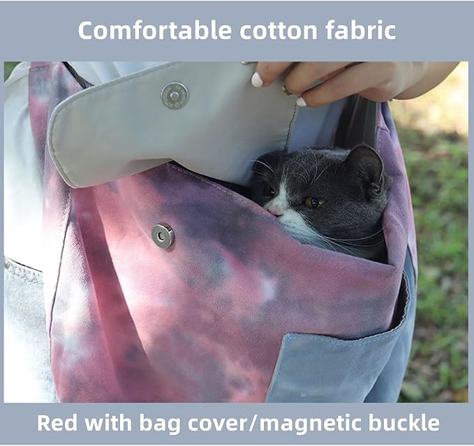 Dog and Cat Sling Carrier Little Pet Carrier Shoulder Crossbody Pet Slings for Outdoor Traveling Subway (Large)