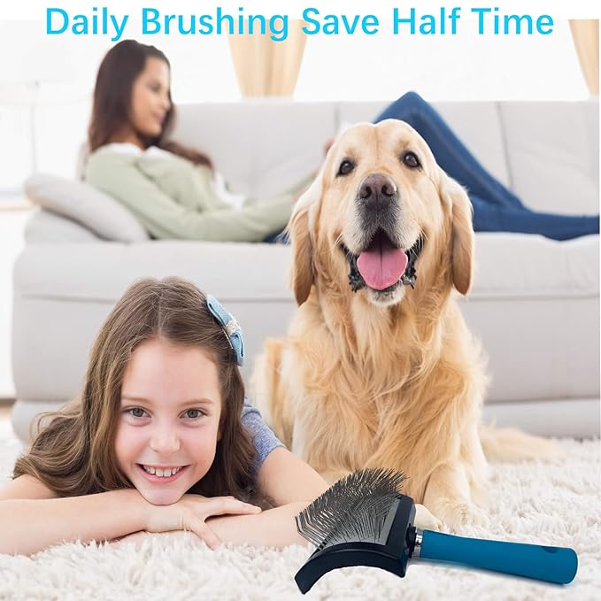 Extra Long Pin Slicker Brush for Dogs - Great for Grooming Doodle, Poodle, Husky, Goldendoodle,Alaska, Bernedoodle, Labradoodle - Best for Medium to Long Haired Dogs